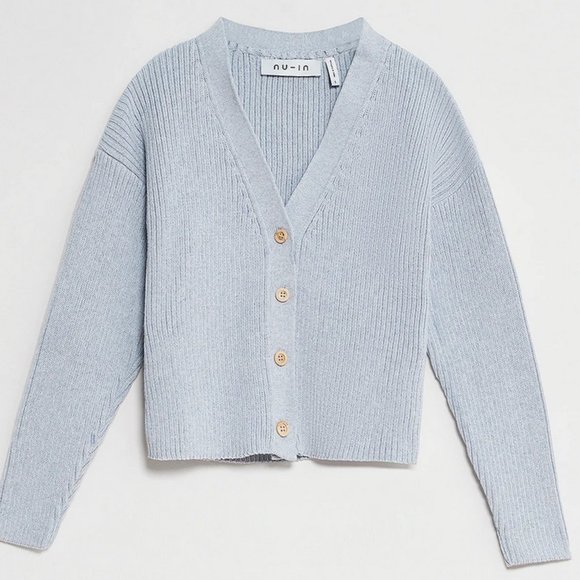 🌍 nu-in 100% recycled ribbed cropped cardigan - Picture 3 of 10